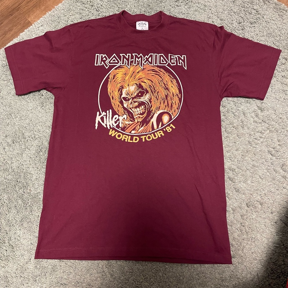 Maroon Iron Maiden Killer Tour '81 Tee